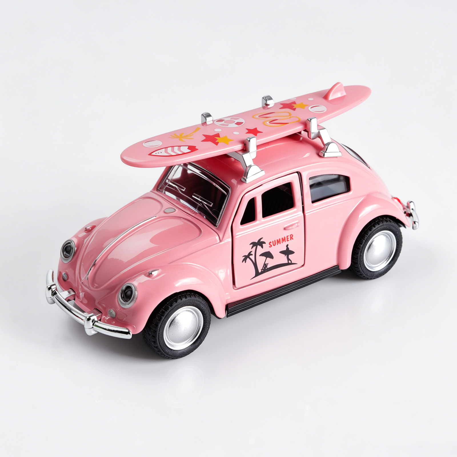Kids Toys Young - Voiture miniature Volkswagen Beetle rose 1:36