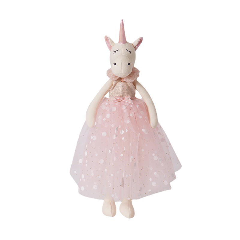 Unicorn Stuffed Toy - Peluche licorne rose de 38 cm,