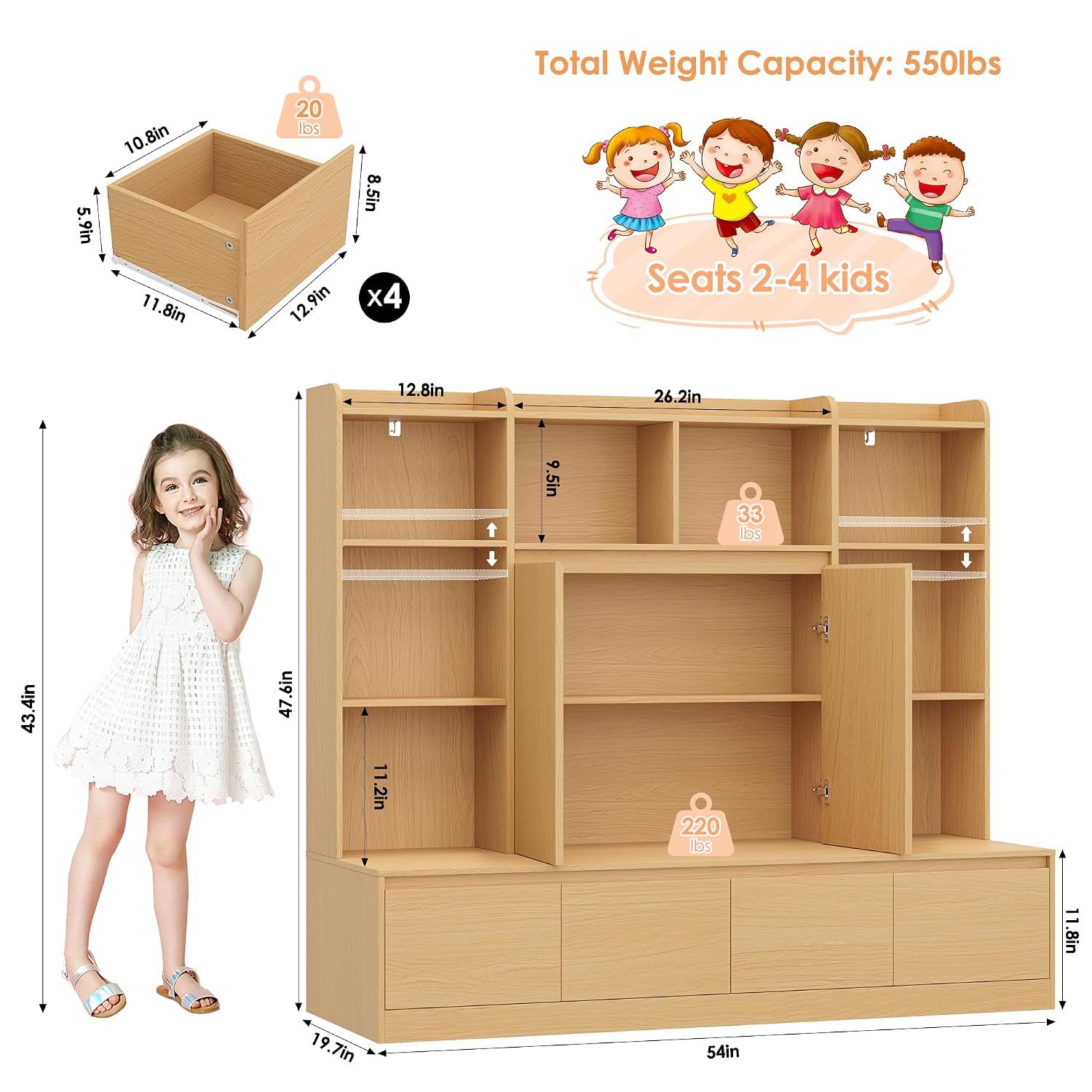 Étagère de rangement pour enfa - Kids Toys Drawers avis et prix